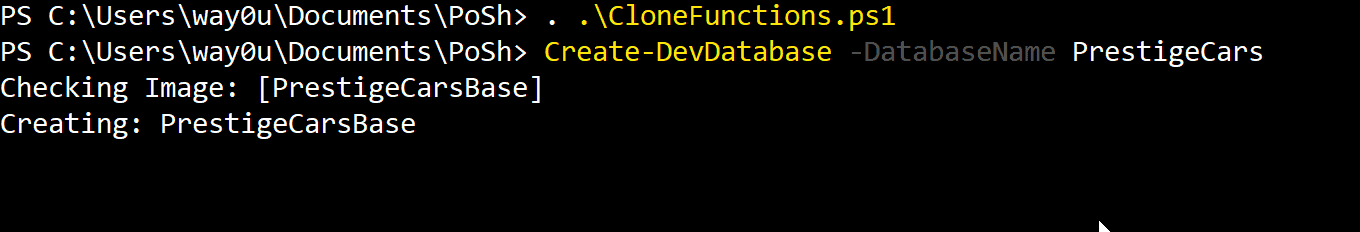 replacing a database with its clone using Powershell and SQL Clone