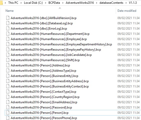 The BCP files