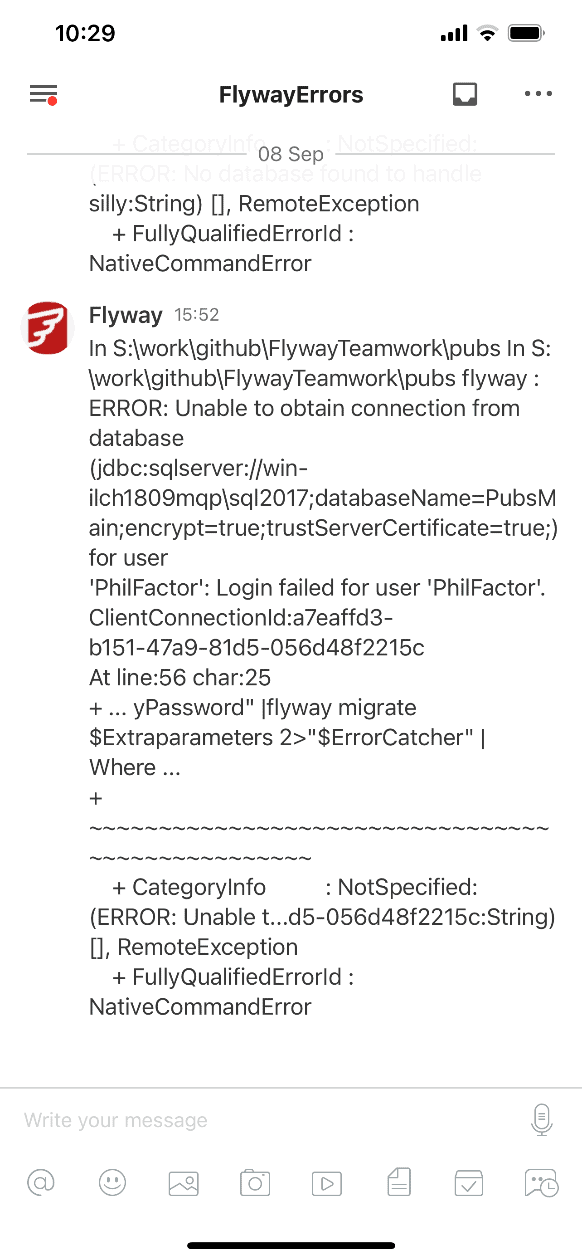 Flyway error notifications on your iPhone